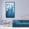 11CT Stamped DIY Cross Stitch Canvas Kit Needlework (DW0594 Blue Peafowl)