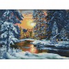 Sunset Snow - 14CT Stamped Cross Stitch - 74x56cm
