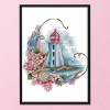 Starfish lighthouse - 14CT Stamped Cross Stitch - 28*31cm
