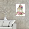 Bird cage and Flowers - 14CT Stamped Cross Stitch - 32x40cm