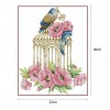 Bird cage and Flowers - 14CT Stamped Cross Stitch - 32x40cm
