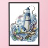 Blue lighthouse - 14CT Stamped Cross Stitch - 22*29cm