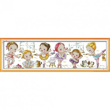 Ballet school - 14CT Stamped Cross Stitch - 55x17cm