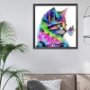 Cat - 11CT Stamped Cross Stitch - 36x36cm