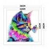 Cat - 11CT Stamped Cross Stitch - 36x36cm