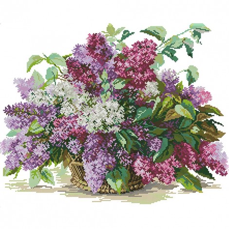 Lilac - 14CT Stamped Cross Stitch - 48*41cm
