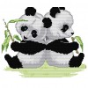 Gemini Panda - 14CT Stamped Cross Stitch - 30x27cm