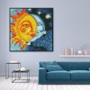 Cartoon Sun Moon - 11CT Stamped Cross Stitch - 40x40cm