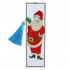 Father Christmas Leather Tassel Bookmark