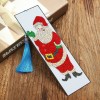 Father Christmas Leather Tassel Bookmark