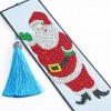 Father Christmas Leather Tassel Bookmark