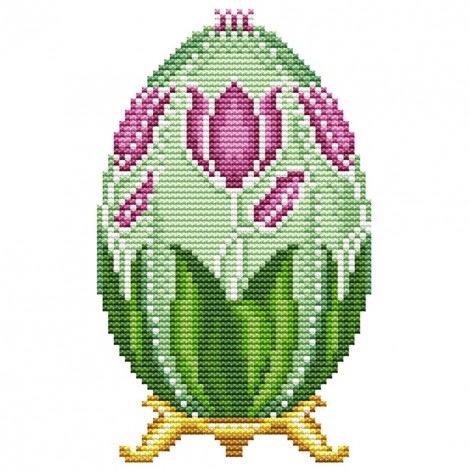 Easter Eggs Tulips - 14CT Stamped Cross Stitch - 20*14cm