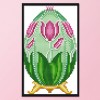 Easter Eggs Tulips - 14CT Stamped Cross Stitch - 20*14cm