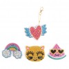 4pcs Rainbow Cat Key Chain