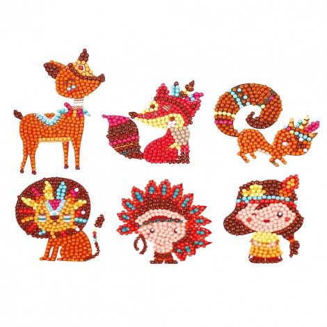 DIY Stickers - 6Pcs Little Man And Lion