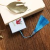 Santa Ski Leather Tassel Bookmark