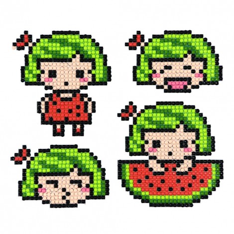 DIY Stickers - 4Pcs Little Girl