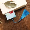 Father Christmas Leather Tassel Bookmark
