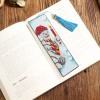 Father Christmas Leather Tassel Bookmark