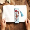 Father Christmas Leather Tassel Bookmark
