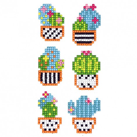 DIY Stickers - 6Pcs Cactus Garden