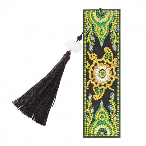 Fantastic Flower Leather Tassel Bookmark
