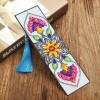 Mandolin Flowers Leather Tassel Bookmark