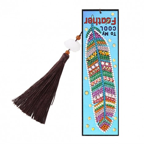 Feather Leather Bookmark Tassel Marker