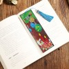 Color Pendant Leather Tassel Bookmark