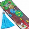 Color Pendant Leather Tassel Bookmark