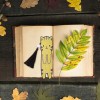 Cat Tassel Leather Bookmark