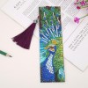 Peafowl Leather Tassel Bookmark