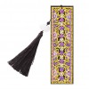 Purple Flower Leather Tassel Bookmark