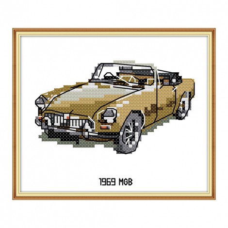 Vehicle - 14CT Stamped Cross Stitch - 16x14cm