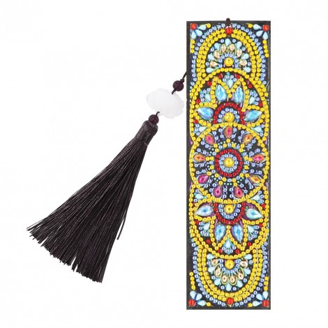 Blooming Flower Leather Tassel Bookmark