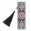 Colorful Flower Leather Tassel Bookmark