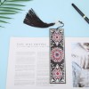 Colorful Flower Leather Tassel Bookmark