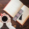 Colorful Flower Leather Tassel Bookmark