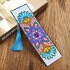 Mandolin Flowers Leather Tassel Bookmark