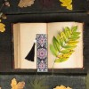 Colorful Flower Leather Tassel Bookmark