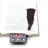 Colorful Flower Leather Tassel Bookmark