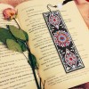 Colorful Flower Leather Tassel Bookmark
