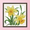 12 Months Flower DIY Cross Stitch 11CT Printed Embroidery (H425 March)