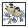 Chirping bird on bluebell - 14CT Stamped 14CT Stamped Cross Stitch - 16*16cm