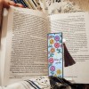 Color Flower Tassel Leather Bookmark