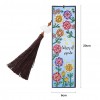 Color Flower Tassel Leather Bookmark