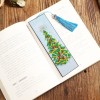 Christmas Trees Leather Tassel Bookmark