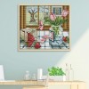 Spring Outside The Window - 14CT Stamped Cross Stitch - 21x19cm