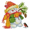 Christmas snowman - 14CT Stamped Cross Stitch - 15*14cm