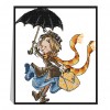 Girl With Umbrella - 14CT Stamped Cross Stitch - 21x27cm